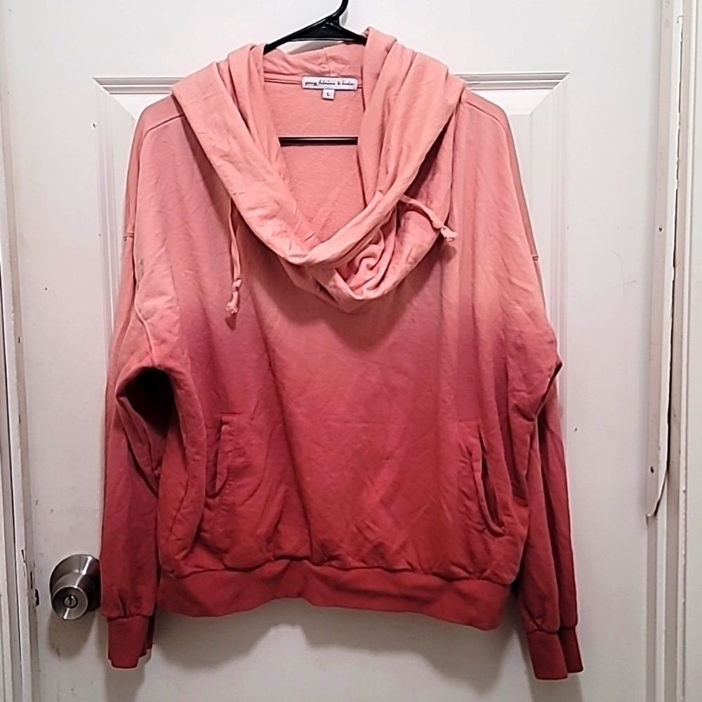 Young Fabulous & Broke Pink Ombre Pullover Hoodie